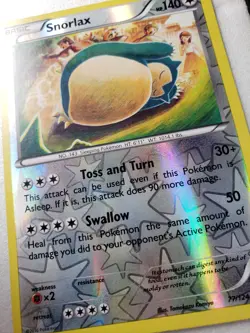 REVERSE HOLO Snorlax 77/124 LP/VLP XY Fates Collide Pokemon Card Tomokazu Komiya - Image 2