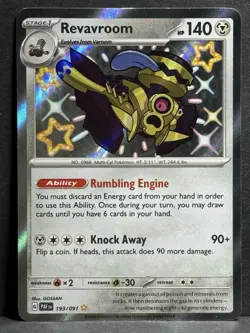 Pokemon TCG Revavroom Paldean Fates Shiny Holo Rare Card 193/091 NM - Image 1
