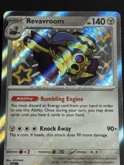 Pokemon TCG Revavroom Paldean Fates Shiny Holo Rare Card 193/091 NM - Image 3