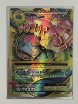 Pokemon 2016 XY Evolutions Mega Venusaur EX Full Art Card 100/108 NM - Image 1