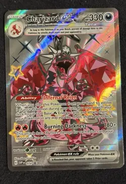 Pokemon TCG Charizard EX SVP 074, Paldean Fates, Shiny Ultra Rare Promo Card NM - Image 1
