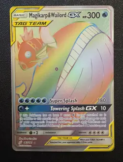 Pokemon Card MagiKarp & Wailord GX -(Secret) 183/181 SM - Team Up (SM9) - Image 1