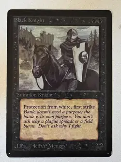 Magic the Gathering MTG Beta Black Knight LP+ (Beta Bob) - Image 1