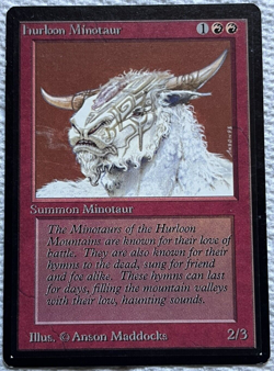Hurloon Minotaur LP Beta English MTG Old School Vintage 1993 HTF - Image 1
