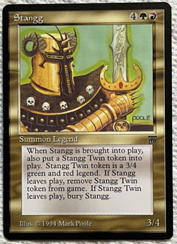 Stangg Legends NM Red Green Rare MAGIC THE GATHERING 1994 Vintage HTF - Image 1