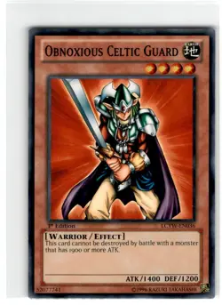 Yu-Gi-Oh! Obnoxious Celtic Guard Common LCYW-EN036 Moderately Played 1st Edition - Image 1