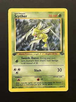 Pokemon Jungle Set 1st Edition Scyther 26/64 LP-MP - Image 1
