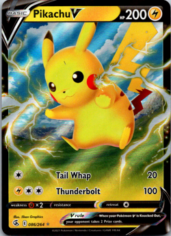Pikachu V 086/264 Fusion Strike Ultra Rare Holo Pokemon TCG Card NM Foil SWSH - Image 1