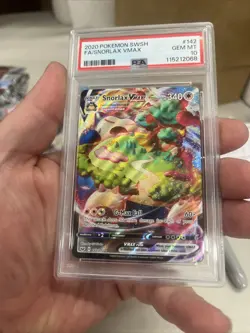 2020 POKEMON SWORD & SHIELD #142 FULL ART/SNORLAX VMAX PSA 10 - Image 2