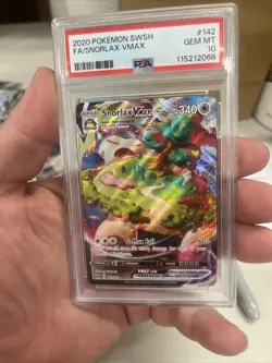2020 POKEMON SWORD & SHIELD #142 FULL ART/SNORLAX VMAX PSA 10 - Image 4