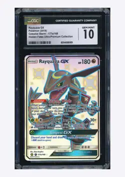 Pokemon CGC 10 GEM Rayquaza GX Shiny Holo 2019 177a/168 Hidden Fates English #1 - Image 1
