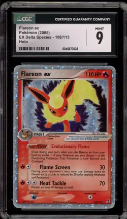 Pokemon Flareon ex EX Delta Species Ultra Rare #108 CGC 9 Mint - Image 1