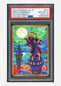 Pokemon PSA 10 AUTO 10 Psychic Energy Holo Rosa La Barbera 2023 #PSY CLK JPN - Image 1