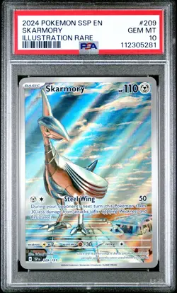 2024 POKEMON SSP EN-SURGING SPARKS ILLUSTRATION RARE #209 SKARMORY PSA 10 - Image 1