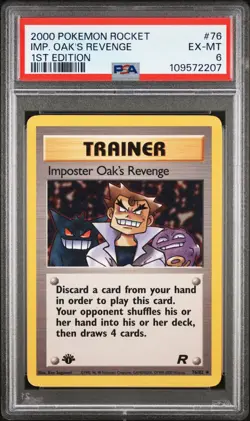 2000 POKEMON ROCKET IMPOSTER OAK'S REVENGE 1ST EDITION #76 PSA 6 EX-MT - Image 1