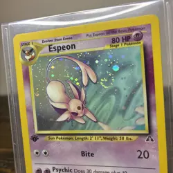 Pokemon TCG Neo Discovery Espeon 1st Edition Holo 1/75 holo SWIRL ungraded card - Image 2