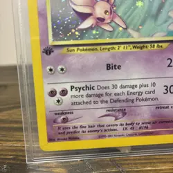 Pokemon TCG Neo Discovery Espeon 1st Edition Holo 1/75 holo SWIRL ungraded card - Image 4