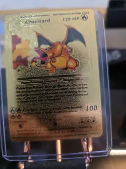 Pokemon Charizard 120HP Gold Foil Fan Art Card 4/102 Near Mint /Mint - Image 1