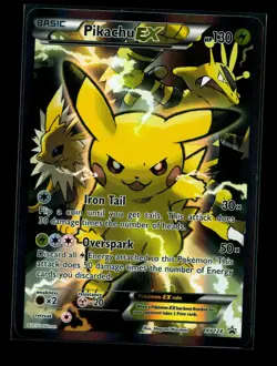 Pokemon Pikachu EX XY124 Full Art Holo Black Star Promo Card 2016 LP+ - Image 1