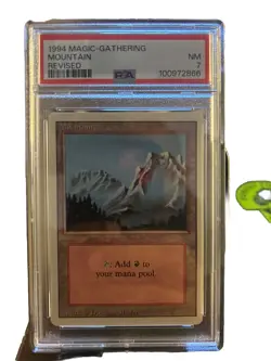 Mountain 1994 Magic The Gathering (MTG) Revised PSA 7 - Image 1