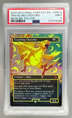 Traveling Chocobo Yellow 2025 Magic: The Gathering Final Fantasy 0551a PSA 9 - Image 1