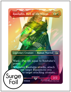 1x Raubahn, Bull of Ala Mhigo Borderless Surge Foil, Final Fantasy, Magic MTG NM - Image 1