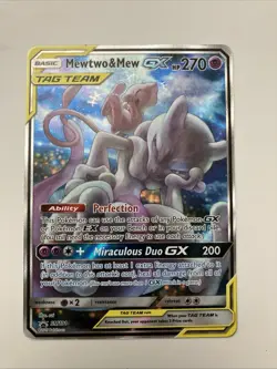 Pokemon TCG Mewtwo and Mew GX Sun & Moon Holo Promo Card #SM191 NM - Image 1