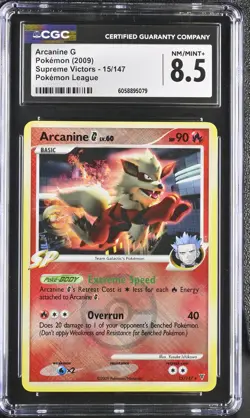CGC 8.5 Arcanine G Crosshatch League Holo #15 Supreme Victors Pokemon C79 - Image 1