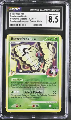 CGC 8.5 Butterfree FB Crosshatch League Holo #17 Supreme Victors Pokemon C76 - Image 1