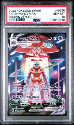 2023 POKEMON SWORD & SHIELD CROWN ZENITH #GG45 FULL ART/DEOXYS VMAX PSA 10 - Image 1