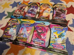Pokemon Sleeved Booster Pack (Lot x8) Evolving Skies, Sun Moon, Fusion, Chilling - Image 2