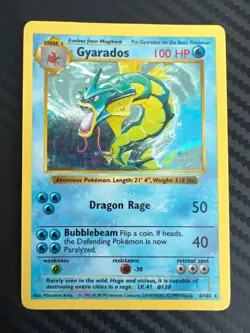 Pokemon TCG Base Set Shadowless Gyarados 6/102 Holo Rare MP/HP - Image 1