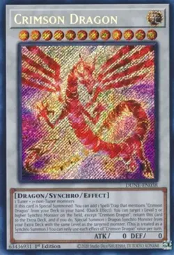 Yugioh! LP Crimson Dragon - DUNE-EN038 - Secret Rare - 1st Edition Lightly Playe - Image 1