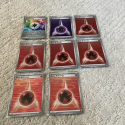 Lot of (8) Pokemon All Holo Energy Cards NM/M Sleeved Never Played TCG - Image 1