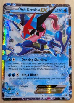 Pokemon TCG Ash-Greninja EX XY Black Star Promo XY133 Holo Card TCG Regular Size - Image 1