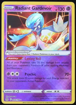 Pokemon TCG Radiant Gardevoir 069/195 2022 Lost Origin Radiant Rare Card - LP - Image 1