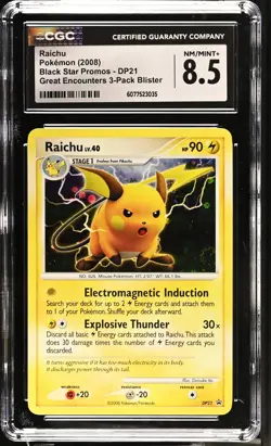 CGC 8.5 Raichu DP21 Great Encounters Black Star Promo Pokemon Card - Image 1