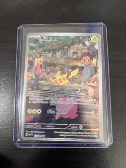Pokemon TCG S&V 151 Pikachu Card 173/165 Illustration Rare Near Mint Full Art - Image 1