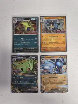 Pokemon Tyranitar 064/131 Lucario 051/131 Prismatic Evolutions Stamped Promos - Image 1