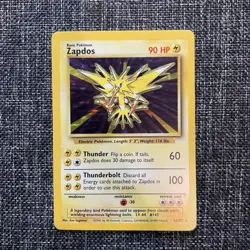 Zapdos 16/102 Pokemon TCG Base Set Unlimited Holo Rare LP - Image 1