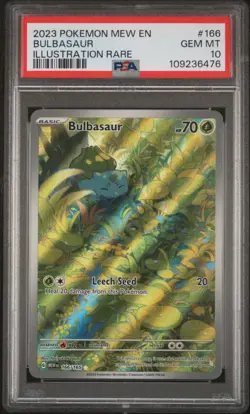 2023 POKEMON MEW EN-151 ILLUSTRATION RARE #166 BULBASAUR PSA 10 - Image 1