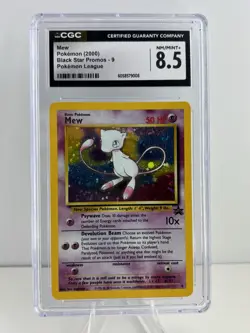 2000 POKEMON PROMO BLACK STAR POKEMON LEAGUE #9 MEW-HOLO CGC 8.5 NM/MINT+ - Image 1