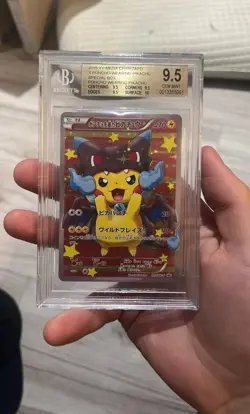 Pokemon Poncho-Wearing Pikachu Mega Charizard X JPN Promo 207/XY-P BGS 9.5 - Image 1