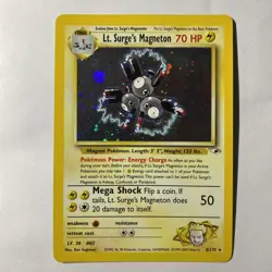 Pokemon TCG Lt. Surge’s Magneton 8/132 Gym Heroes Holo Rare WOTC 1999 LP - Image 1