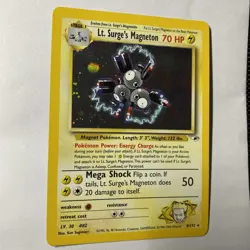 Pokemon TCG Lt. Surge’s Magneton 8/132 Gym Heroes Holo Rare WOTC 1999 LP - Image 2