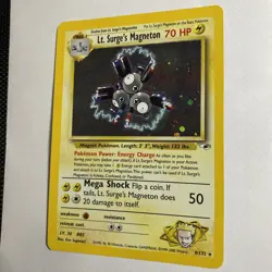 Pokemon TCG Lt. Surge’s Magneton 8/132 Gym Heroes Holo Rare WOTC 1999 LP - Image 3