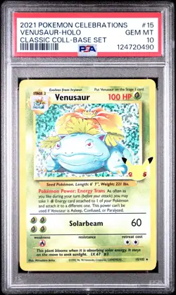 2021 POKEMON CELEBRATIONS CLASSIC COLL #15 VENUSAUR-HOLO PSA 10 - Image 1