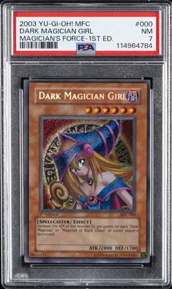 2003 YU-GI-OH! MFC-MAGICIAN'S FORCE 1ST ED #000 DARK MAGICIAN GIRL PSA 7 - Image 1