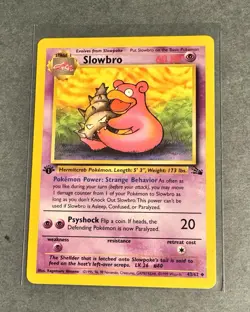Pokemon Card Slowbro Fossil 1st Edition Common 43/62 - LP - Image 1
