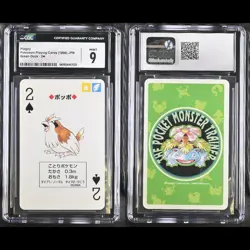 Pidgey Pokemon Playing Poker Card 1996 Green Deck CGC 9 Mint - Image 1